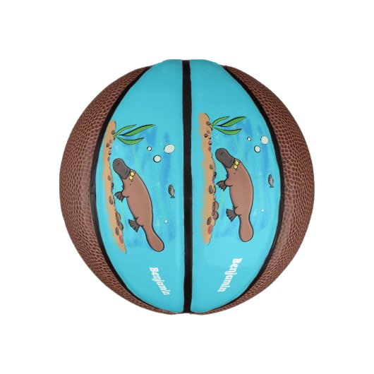 かわいいカモノハシのスイミングアニメ ミニバスケットボール (縦)