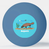 かわいいカモノハシのスイミングアニメ 卓球ボール (正面)