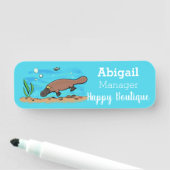 かわいいカモノハシのスイミングアニメ 名札 (インサイチュ)