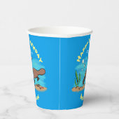 かわいいカモノハシのスイミングアニメ 紙コップ (右)
