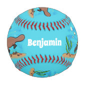 かわいいカモノハシのスイミングアニメ 野球ボール (正面)