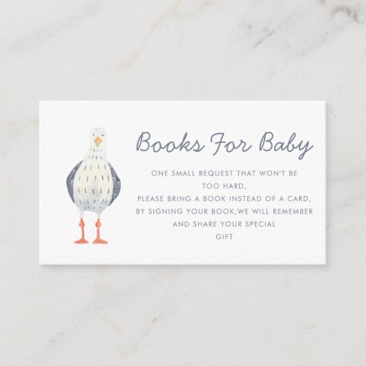 かわいいカモメ航海のバシャワー エンクロージャーカード (正面)