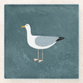 かわいいカモメ ガラスコースター (正面)