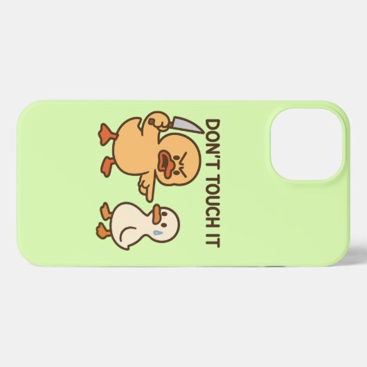 かわいいカモ「touchしない」 iPhoneケース (裏面横)