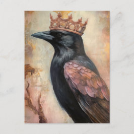 かわいいカラスと王冠 ポストカード