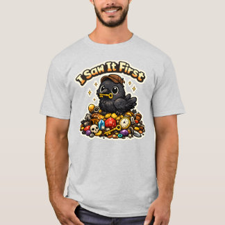 かわいいカラスのお宝コレクター ステッカー | おもしろいワタシギ Tシャツ