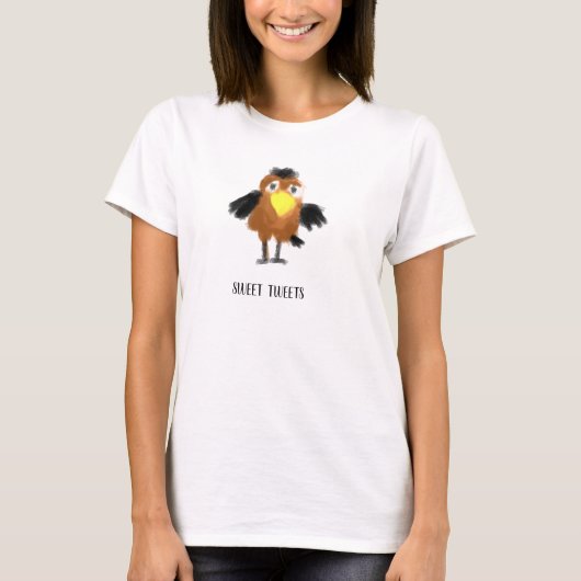 かわいいカラスのキャラクター Tシャツ (正面)