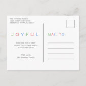 かわいいカラフルうれしそうな写モダン真 シーズンポストカード (裏面)