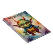 かわいいカラフルおもしろいの小さなゴブリン ノートブック (右側)