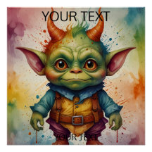 かわいいカラフルおもしろいの小さなゴブリン