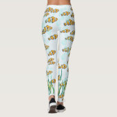 かわいいカラフルおもしろいピエロの魚と泡 レギンス (裏面)