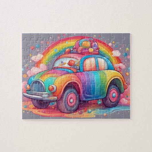 かわいいカラフルおもちゃ車 ジグソーパズル (横)