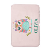 かわいいカラフルお洒落ベビーフクロウ バスマット (正面縦)