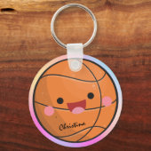 かわいいカラフルかわいいバスケットボール選手名 キーホルダー (正面)