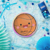 かわいいカラフルかわいいバスケットボール選手名 ペーパープレート (パーティー)