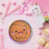 かわいいカラフルかわいいバスケットボール選手名 ペーパープレート (パーティー)