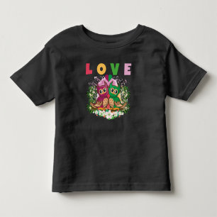 かわいいカラフルかわいいフクロウが大好き トドラーTシャツ