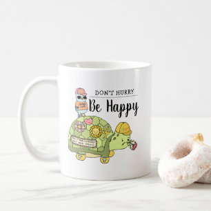 かわいいカラフルかわいい亀の子が幸せになる コーヒーマグカップ