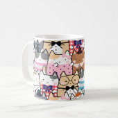 かわいいカラフルかわいい猫の柄 コーヒーマグカップ (正面左)