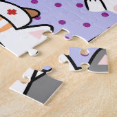 かわいいカラフルかわいい猫の柄 ジグソーパズル (側面)