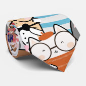 かわいいカラフルかわいい猫の柄 ネクタイ (ロール)