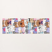 かわいいカラフルかわいい猫の柄 ヨガマット (裏面(横))