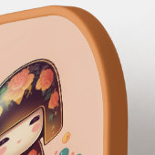 かわいいカラフルこけし人形 ピックルボールラケット (左詳細)