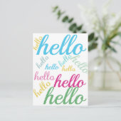 かわいいカラフルこんにちは ポストカード (スタンド正面)