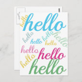 かわいいカラフルこんにちは ポストカード (正面/裏面)