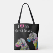 かわいいカラフルとグレートダネストバッグ トートバッグ (裏面)