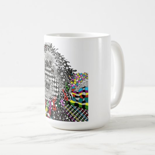 かわいいカラフルとゴールデンドルマグ コーヒーマグカップ (正面右)