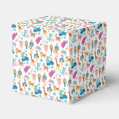 かわいいカラフルとジャングルの動物のパターン フェイバーボックス (裏面サイド)
