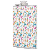 かわいいカラフルとジャングルの動物のパターン フラスク (左)