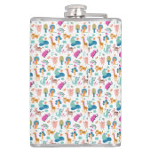かわいいカラフルとジャングルの動物のパターン フラスク (裏面)