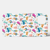 かわいいカラフルとジャングルの動物のパターン Case-Mate iPhoneケース (裏面 (横))