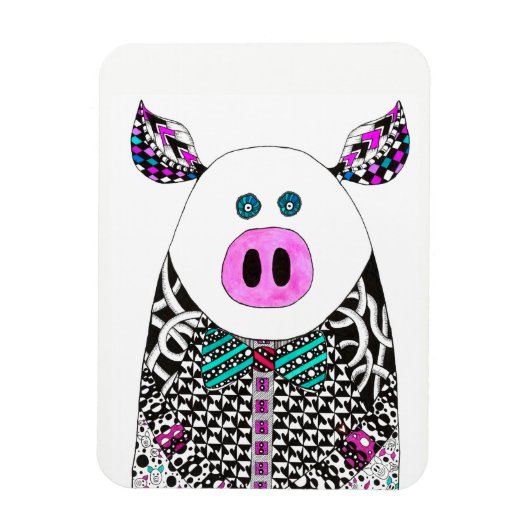 かわいいカラフルとピグマグネット3" x 4" マグネット (縦)