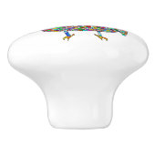 かわいいカラフルとフクロウフローラ セラミックノブ (側面)