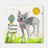 かわいいカラフルとボストンテリア磁石2" マグネット (正面)