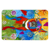 かわいいカラフルとボストンテリア磁石4"x6" マグネット (横)