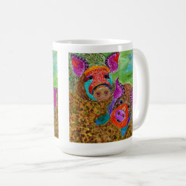 かわいいカラフルとモルモット豚 コーヒーマグカップ