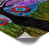 かわいいカラフルと犬のポスター – 10" x 8" ポスター (角)