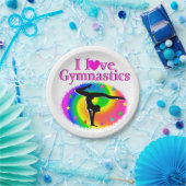 かわいいカラフルと私は体操デザイン ペーパープレート (パーティー)