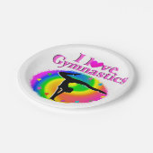 かわいいカラフルと私は体操デザイン ペーパープレート (アングル)