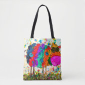 かわいいカラフルと羊のトートバッグ トートバッグ (正面)