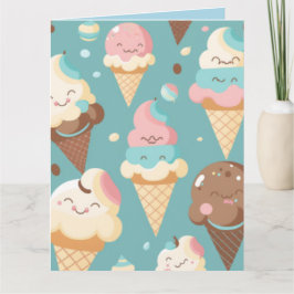 かわいいカラフルなアイスクリーム カード