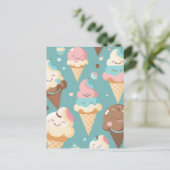 かわいいカラフルなアイスクリーム ポストカード (スタンド正面)