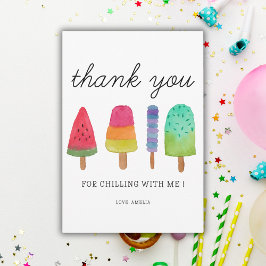 かわいいカラフルなアイスポップパーティー感謝カード サンキューカード