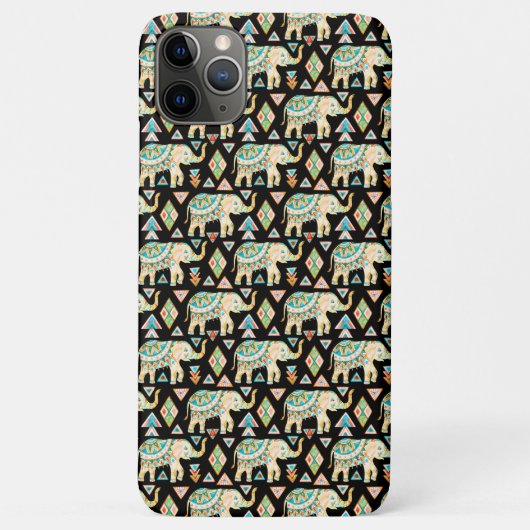かわいいカラフルなインドの象の模様 Case-Mate iPhoneケース (裏面)