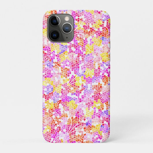 かわいいカラフルなガーリーな抽象的な花模様 Case-Mate iPhoneケース (裏)