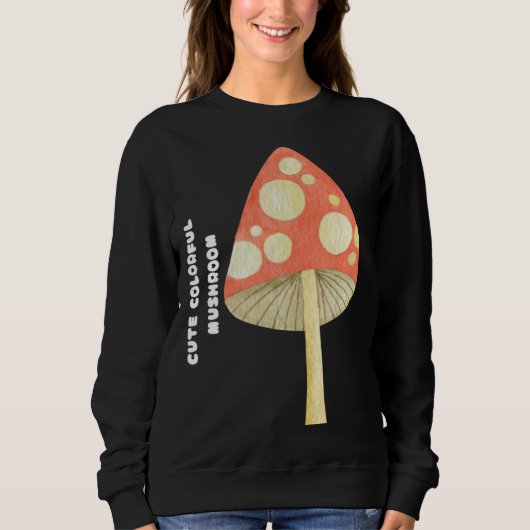 かわいいカラフルなキノコ スウェットシャツ (正面)